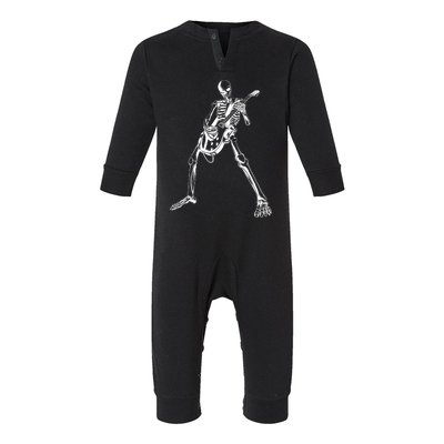 Skeleton Playing Guitar Infant Fleece One Piece