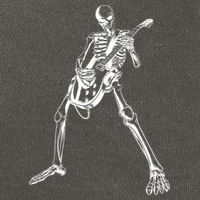 Skeleton Playing Guitar Cotton Canvas Backpack