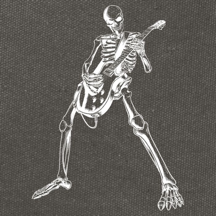 Skeleton Playing Guitar Cotton Canvas Backpack