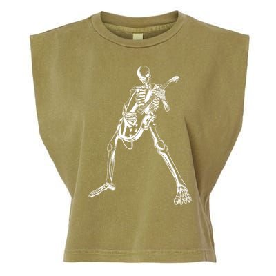 Skeleton Playing Guitar Garment-Dyed Women's Muscle Tee