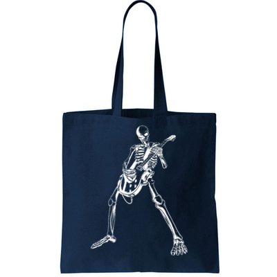 Skeleton Playing Guitar Tote Bag