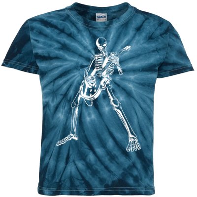 Skeleton Playing Guitar Kids Tie-Dye T-Shirt