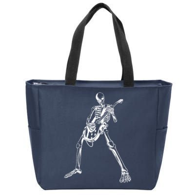 Skeleton Playing Guitar Zip Tote Bag