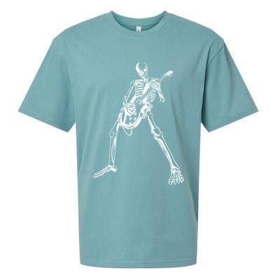 Skeleton Playing Guitar Sueded Cloud Jersey T-Shirt