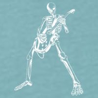 Skeleton Playing Guitar Sueded Cloud Jersey T-Shirt