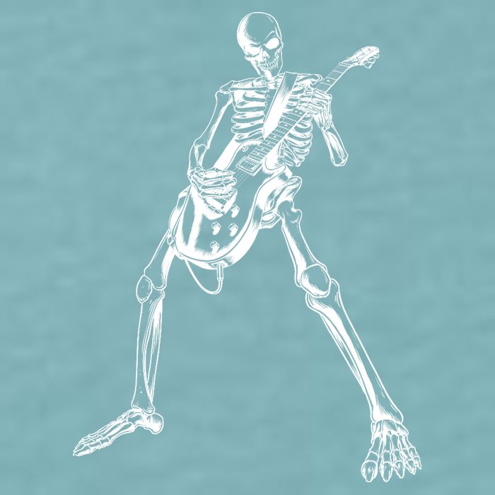 Skeleton Playing Guitar Sueded Cloud Jersey T-Shirt