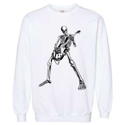 Skeleton Playing Guitar Garment-Dyed Sweatshirt