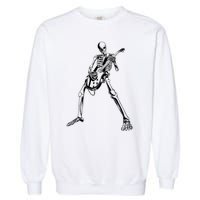 Skeleton Playing Guitar Garment-Dyed Sweatshirt