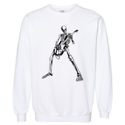 Skeleton Playing Guitar Garment-Dyed Sweatshirt