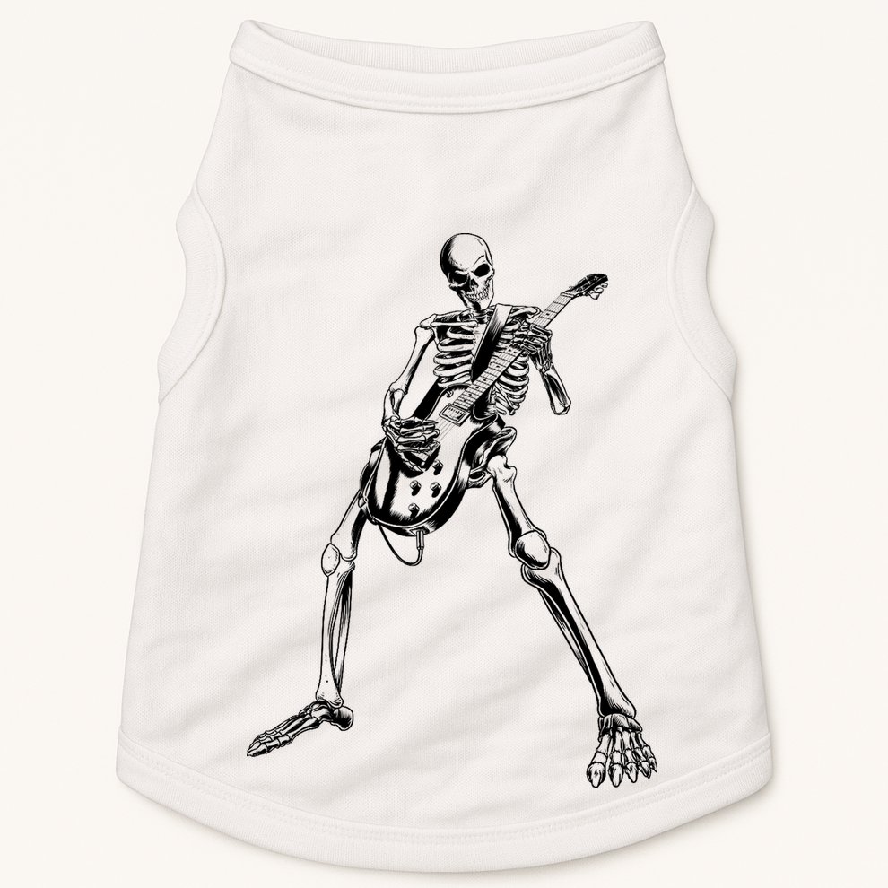Skeleton Playing Guitar Doggie Tank