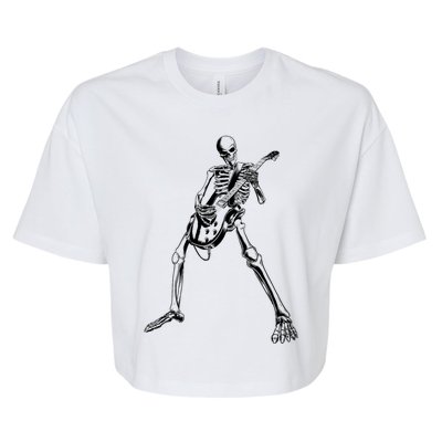 Skeleton Playing Guitar Bella+Canvas Jersey Crop Tee