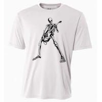 Skeleton Playing Guitar Cooling Performance Crew T-Shirt