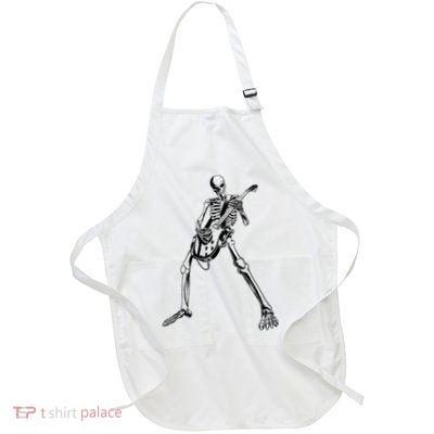 Skeleton Playing Guitar Full-Length Apron With Pockets