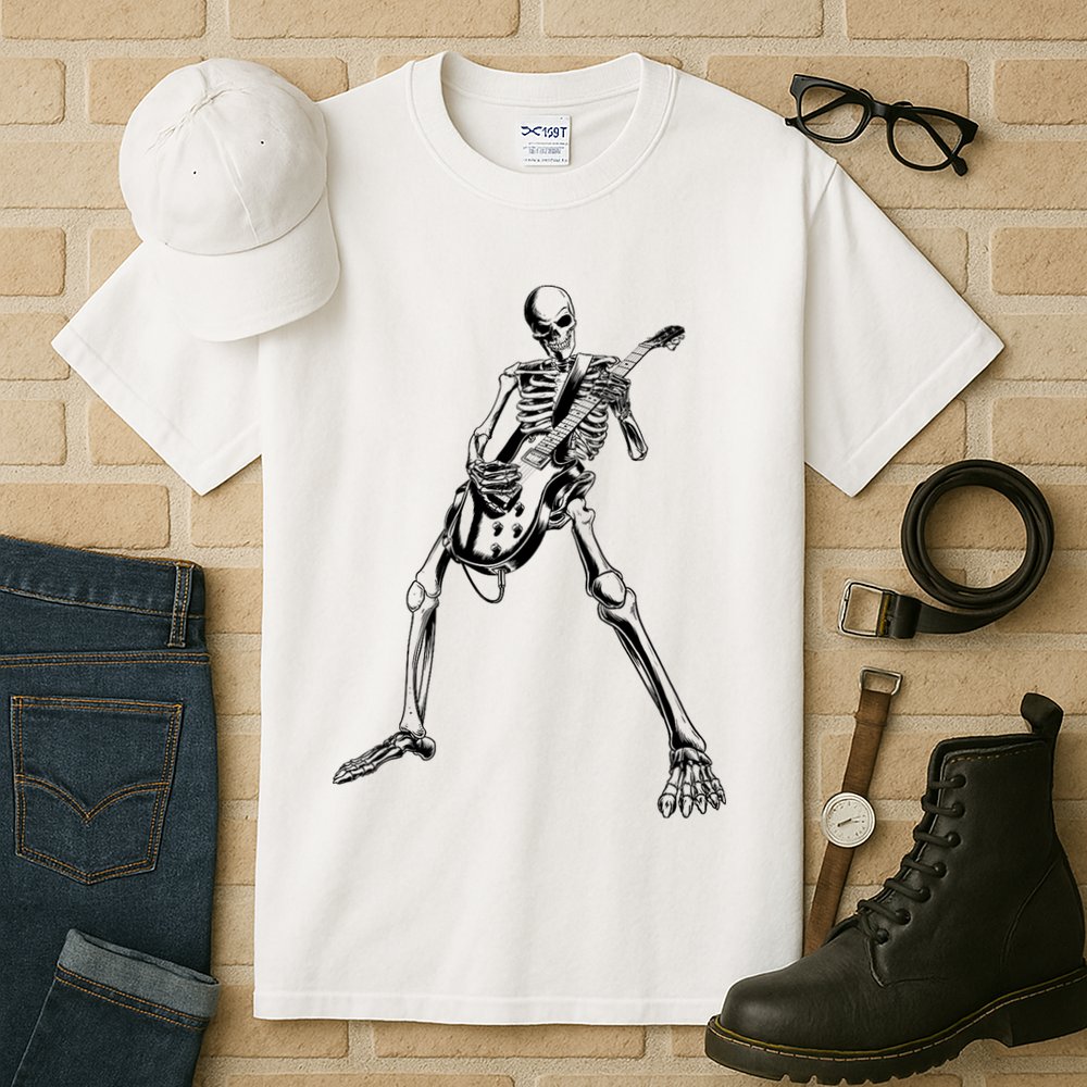 Skeleton Playing Guitar Tall T-Shirt