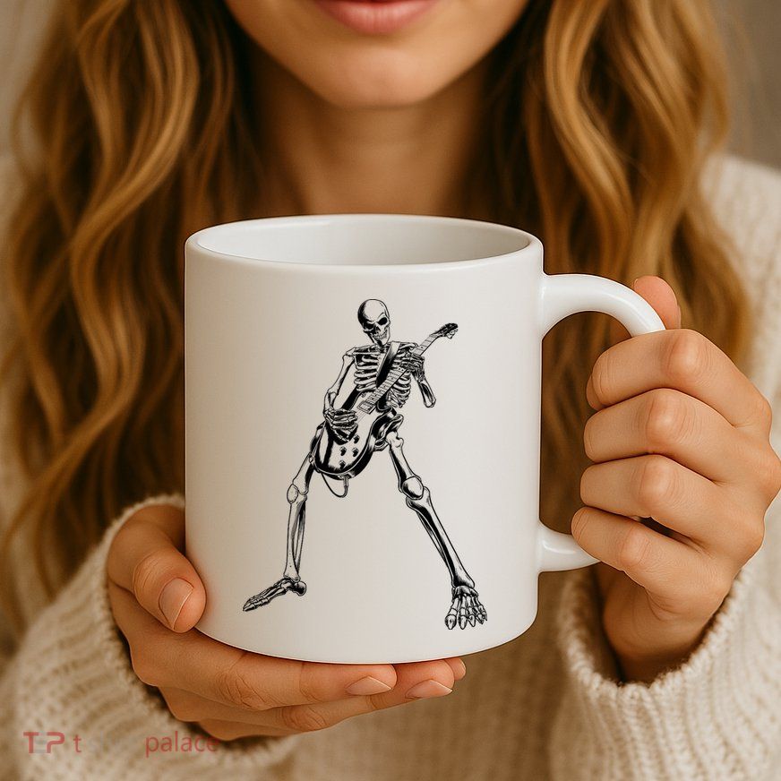 Skeleton Playing Guitar Mug