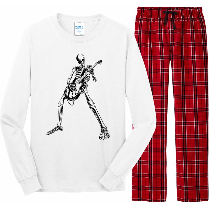 Skeleton Playing Guitar Long Sleeve Pajama Set