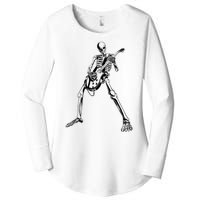 Skeleton Playing Guitar Women's Perfect Tri Tunic Long Sleeve Shirt