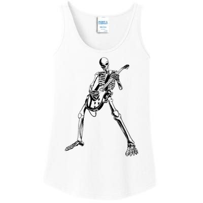 Skeleton Playing Guitar Ladies Essential Tank