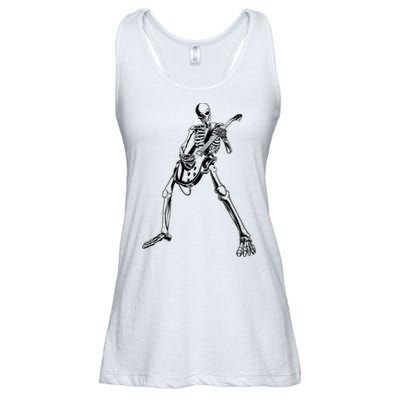 Skeleton Playing Guitar Ladies Essential Flowy Tank