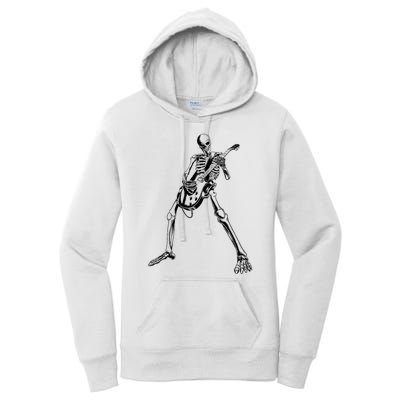 Skeleton Playing Guitar Women's Pullover Hoodie