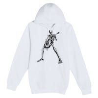 Skeleton Playing Guitar Premium Pullover Hoodie