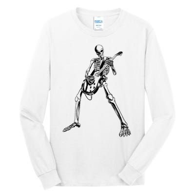 Skeleton Playing Guitar Tall Long Sleeve T-Shirt