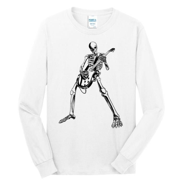 Skeleton Playing Guitar Tall Long Sleeve T-Shirt