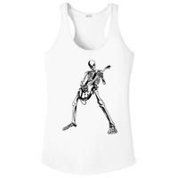 Skeleton Playing Guitar Ladies PosiCharge Competitor Racerback Tank