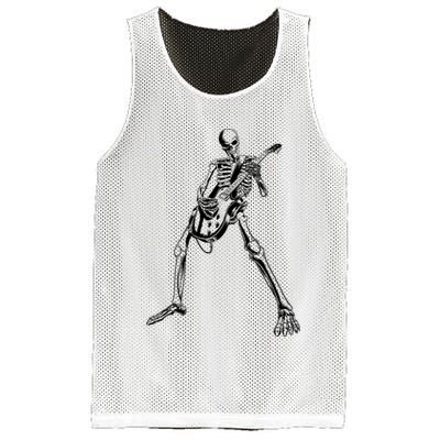 Skeleton Playing Guitar Mesh Reversible Basketball Jersey Tank
