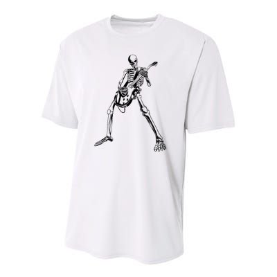 Skeleton Playing Guitar Youth Performance Sprint T-Shirt