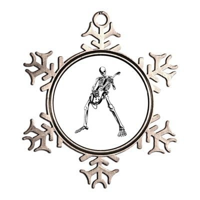 Skeleton Playing Guitar Metallic Star Ornament