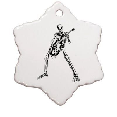 Skeleton Playing Guitar Ceramic Star Ornament