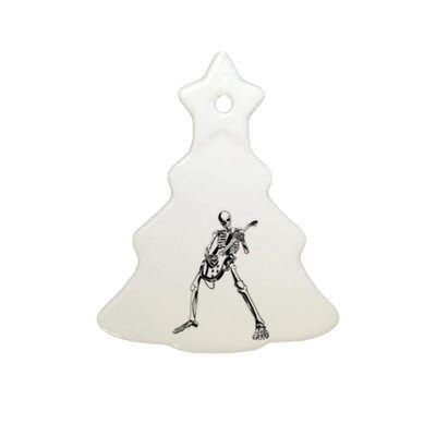 Skeleton Playing Guitar Ceramic Tree Ornament