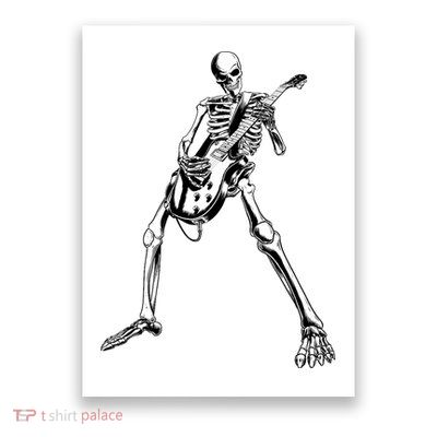 Skeleton Playing Guitar Poster