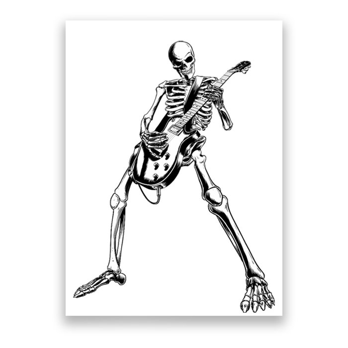 Skeleton Playing Guitar Poster