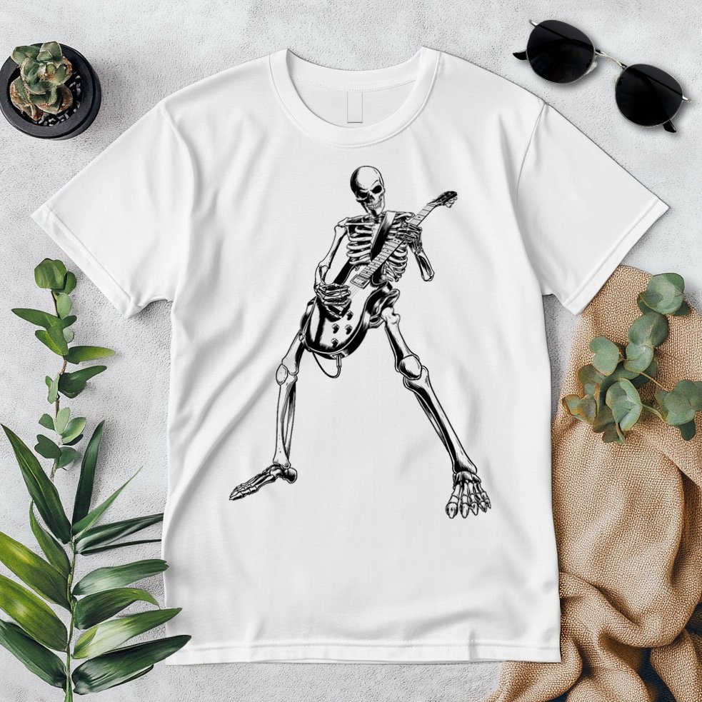 Skeleton Playing Guitar Premium T-Shirt