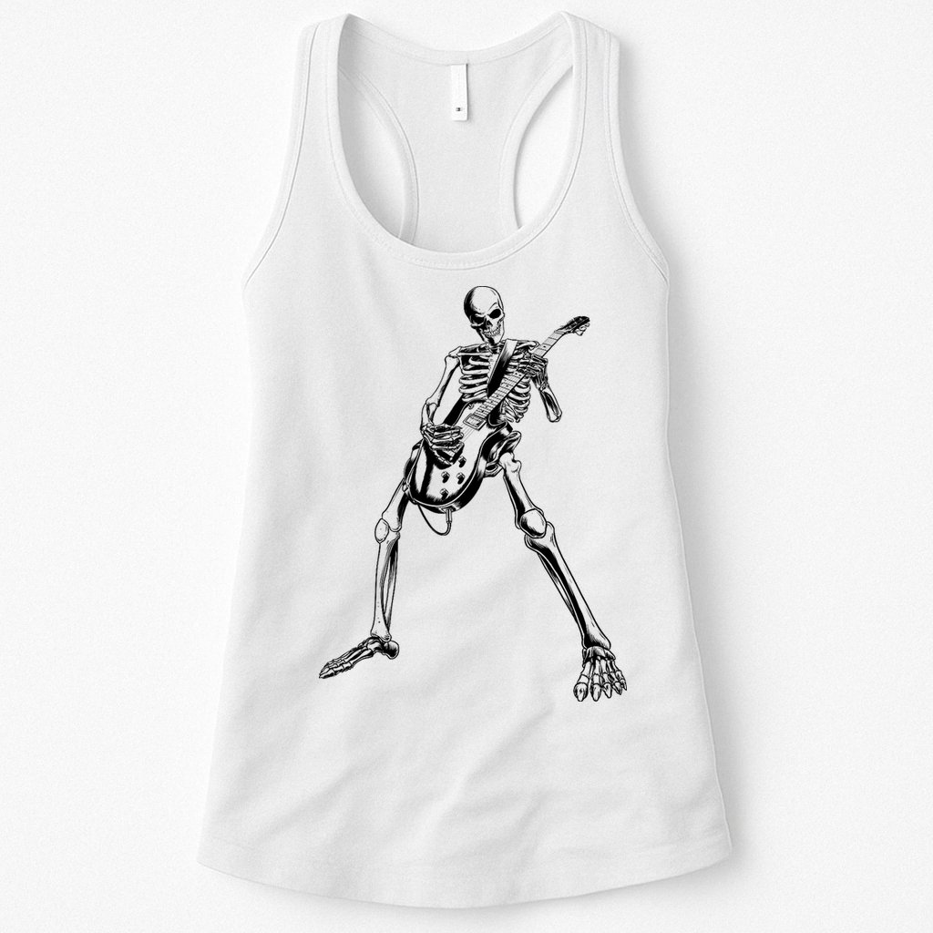 Skeleton Playing Guitar Womens Tank Top