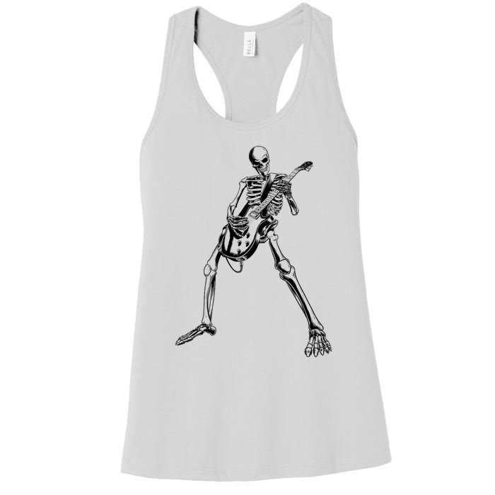 Skeleton Playing Guitar Women's Racerback Tank