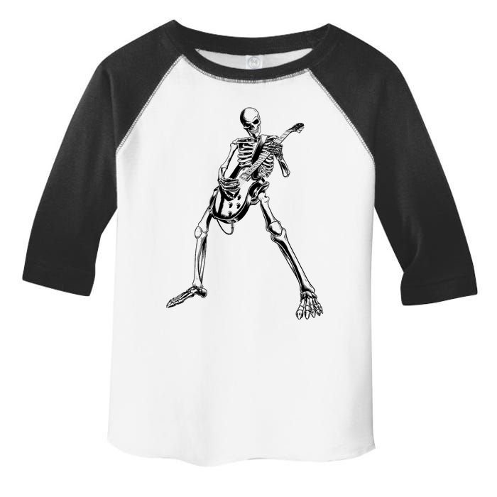 Skeleton Playing Guitar Toddler Fine Jersey T-Shirt