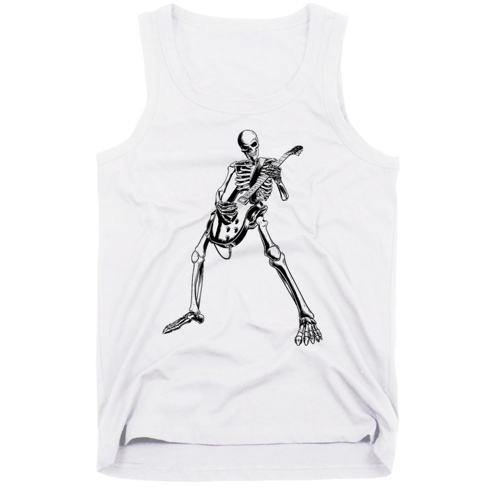 Skeleton Playing Guitar Tank Top