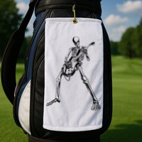 Skeleton Playing Guitar Golf Towel