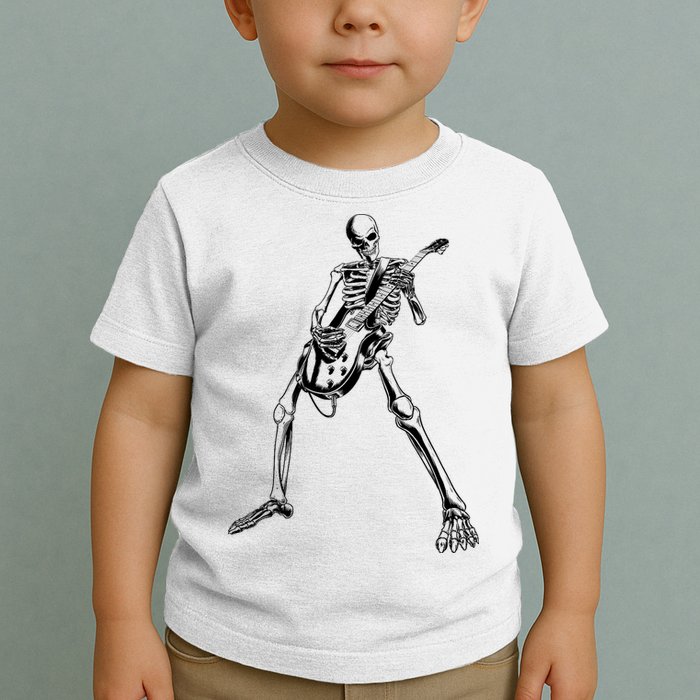 Skeleton Playing Guitar Toddler T-Shirt