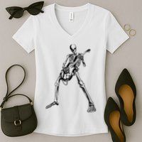 Skeleton Playing Guitar Women's V-Neck T-Shirt