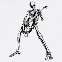 Skeleton Playing Guitar Women's V-Neck T-Shirt