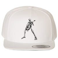 Skeleton Playing Guitar Wool Snapback Cap