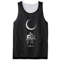 Skeleton Playing Guitar Graphic Band Tees Rock And Roll Moon Mesh Reversible Basketball Jersey Tank