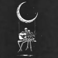 Skeleton Playing Guitar Graphic Band Tees Rock And Roll Moon Golf Towel