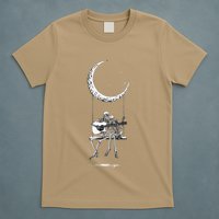 Skeleton Playing Guitar Graphic Band Tees Rock And Roll Moon T-Shirt
