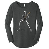 Skeleton Playing Guitar Rock And Roll Women's Perfect Tri Tunic Long Sleeve Shirt