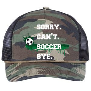 Soccer Player Gift Sorry Can't Soccer Bye Funny Sport Retro Rope Trucker Hat Cap